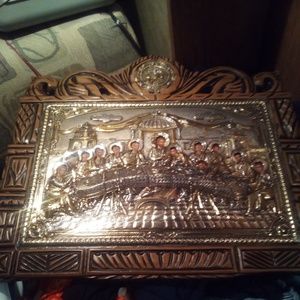 Greek Russion icon art . 24kt gold 925 silver.